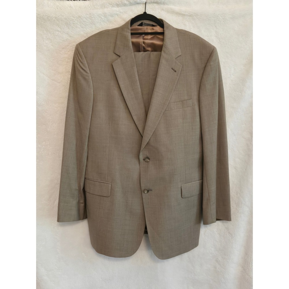 Jos. A. Bank Signature Collection Mens 44L Tan 2-Button 2-Piece Suit 38×32 Pants